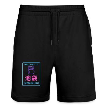 Welcome to Ikebukuro - Short de jogging bio TRAINER Stanley/Stella unisexe - noir - Devant - Nik (191cm) & Marisol (170cm)