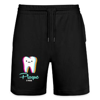 dentiste - Short de jogging bio TRAINER Stanley/Stella unisexe - noir - Devant - Nik (191cm) & Marisol (170cm)