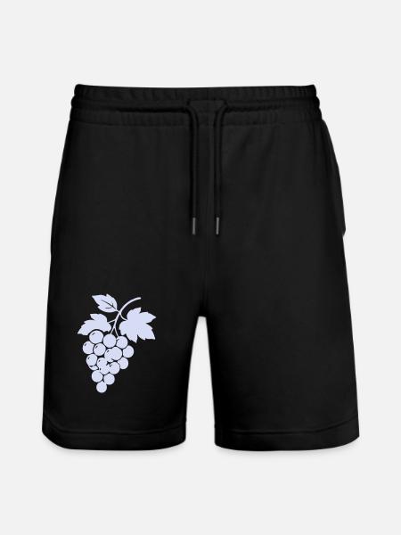 Trauben-Silhouette im Flieder - Stanley/Stella Unisex Bio Joggingshorts Trainer - Schwarz