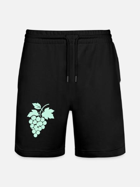 Weinreben Silhouette Trauben Design - Stanley/Stella Unisex Bio Joggingshorts Trainer - Schwarz
