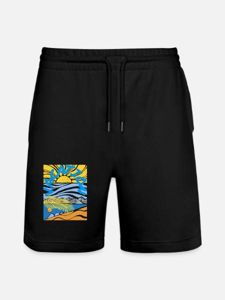 Feriesol Havsand Vintage-stil - Stanley/Stella Trainer økologiske unisex joggingshorts - sort