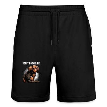 Don't Bother Me Long Hair Dachshund Dachshund Dachshund Holder - Stanley/Stella Trainer Unisex Organic Jogging Shorts - black - Front - Nik (191cm) & Marisol (170cm)