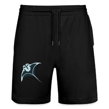 Meerestiere - Stanley/Stella Unisex Bio Joggingshorts Trainer  - Schwarz - Vorne - Nik (191cm) & Marisol (170cm)