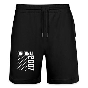 Original 2007 17e Anniversaire Cadeau Retro - Short de jogging bio TRAINER Stanley/Stella unisexe - noir - Devant - Nik (191cm) & Marisol (170cm)