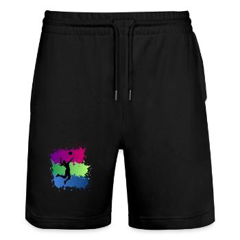 volley-ball - Short de jogging bio TRAINER Stanley/Stella unisexe - noir - Devant - Nik (191cm) & Marisol (170cm)