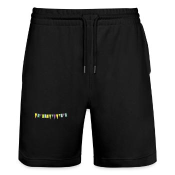 Geburtstag - Stanley/Stella Unisex Bio Joggingshorts Trainer  - Schwarz - Vorne - Nik (191cm) & Marisol (170cm)