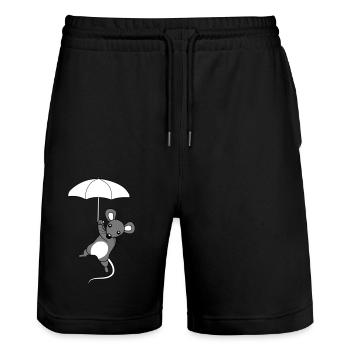 Jolie souris volante - Short de jogging bio TRAINER Stanley/Stella unisexe - noir - Devant - Nik (191cm) & Marisol (170cm)