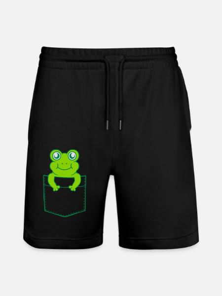 Unterwegs Hemdtasche Frosch Comic - Stanley/Stella Unisex Bio Joggingshorts Trainer - Schwarz