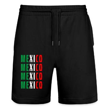 Mexico Mexico Mexico Mexico - Stanley/Stella Trainer Unisex Organic Jogging Shorts - black - Front - Nik (191cm) & Marisol (170cm)