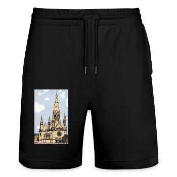 Église du Souvenir Kaiser Wilhelm Berlin - Short de jogging bio TRAINER Stanley/Stella unisexe - noir - Devant - Nik (191cm) & Marisol (170cm)