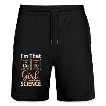 Wissenschaft Mädchen - Stanley/Stella Unisex Bio Joggingshorts Trainer  - Schwarz - Vorne - Nik (191cm) & Marisol (170cm)