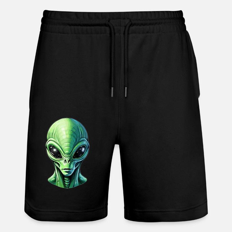 Tête d’extraterrestre vert - Short de jogging bio TRAINER Stanley/Stella unisexe - noir