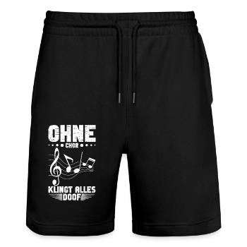 Chor Singen Chorleiter Sopransänger Chorsänger - Stanley/Stella Unisex Bio Joggingshorts Trainer  - Schwarz - Vorne - Nik (191cm) & Marisol (170cm)