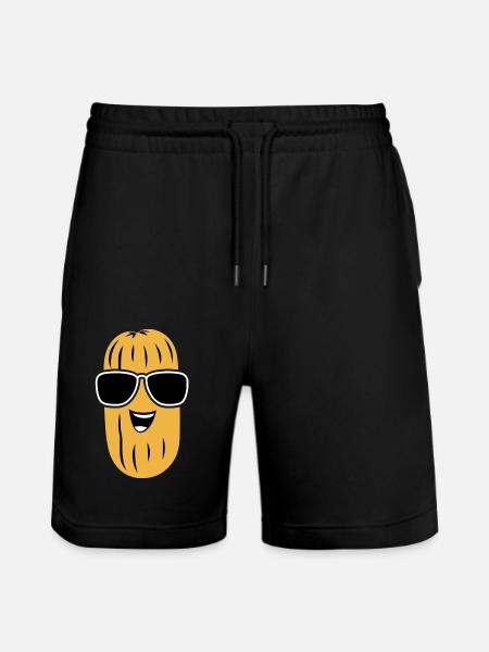 Peanuts Humor Small Peanut - Stanley/Stella Trainer Unisex Organic Jogging Shorts - black