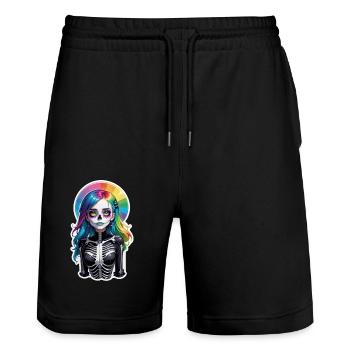 halloween - rock et arc en ciel - Short de jogging bio TRAINER Stanley/Stella unisexe - noir - Devant - Nik (191cm) & Marisol (170cm)