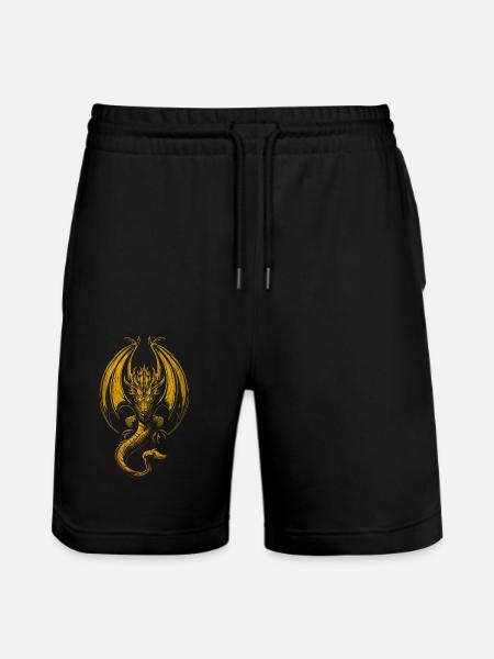 Golden dragon rampant - Stanley/Stella Trainer Unisex Organic Jogging Shorts - black