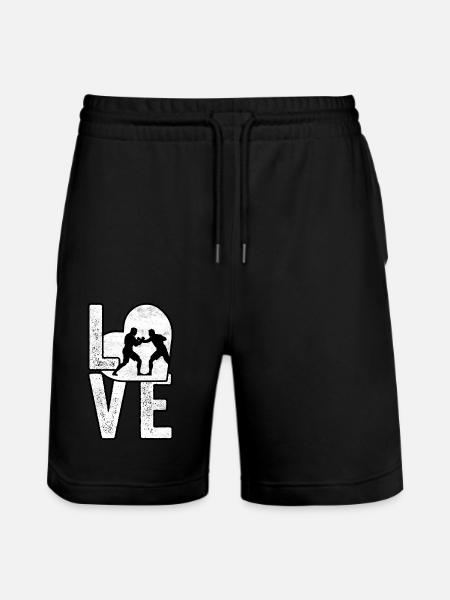 Wrestling Love - Stanley/Stella Trainer Unisex Organic Jogging Shorts - black