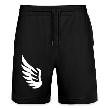 Angel Wings Single Symbol Coat of Arms Vector - Stanley/Stella Trainer Unisex Organic Jogging Shorts - black - Front - Nik (191cm) & Marisol (170cm)