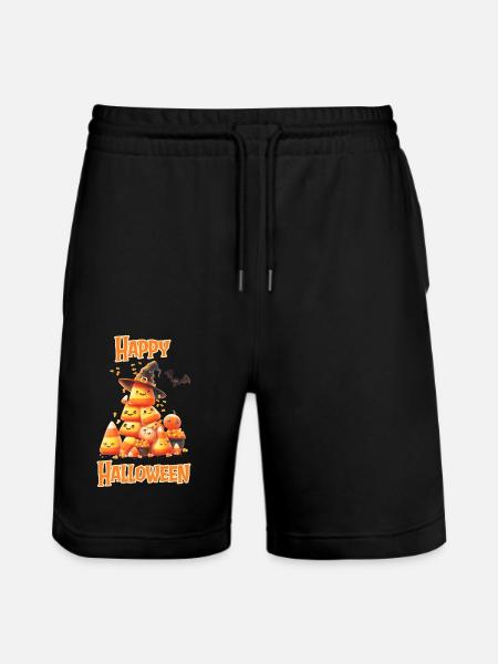 Halloween - Piramide di caramelle di Halloween felice - Pantaloncini da jogger ecologici unisex Trainer di Stanley/Stella - nero