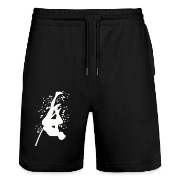 Pole Vaulter Kids Pole Vault - Stanley/Stella Trainer Unisex Organic Jogging Shorts - black - Front - Nik (191cm) & Marisol (170cm)