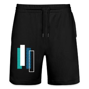 Buchstabe I i - Stanley/Stella Unisex Bio Joggingshorts Trainer  - Schwarz - Vorne - Nik (191cm) & Marisol (170cm)