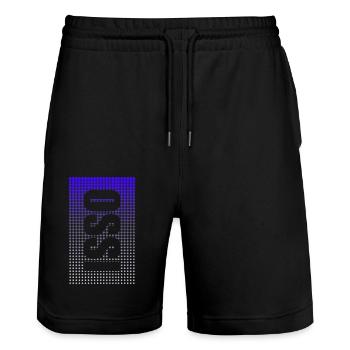 Osten Ossi DDR Ost stolz Trabi Geschenk Nostalgie - Stanley/Stella Unisex Bio Joggingshorts Trainer  - Schwarz - Vorne - Nik (191cm) & Marisol (170cm)