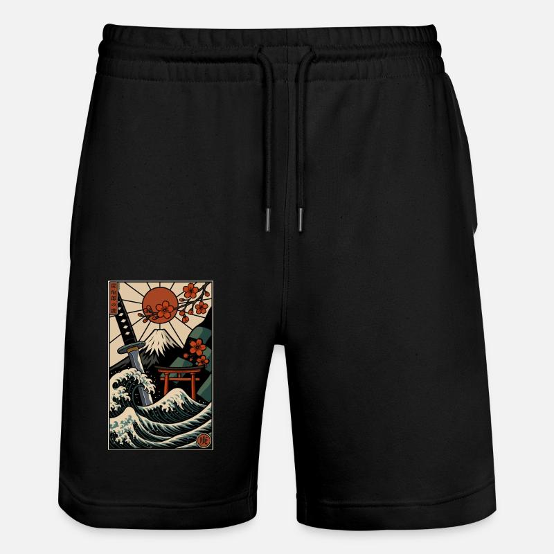 Estampe japonaise - Short de jogging bio TRAINER Stanley/Stella unisexe - noir