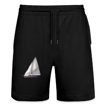 Segeln Segelsport Segelboot Segler Segelschiff - Stanley/Stella Unisex Bio Joggingshorts Trainer  - Schwarz - Vorne - Nik (191cm) & Marisol (170cm)