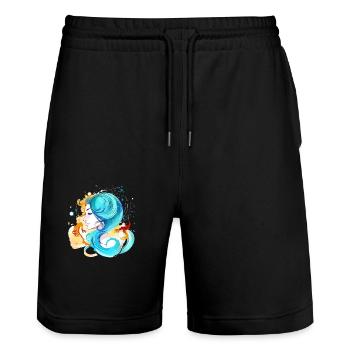 Ema Wassermann - Stanley/Stella Unisex Bio Joggingshorts Trainer  - Schwarz - Vorne - Nik (191cm) & Marisol (170cm)