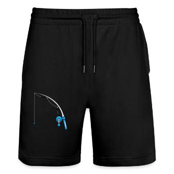 bébé enfant de pêche - Short de jogging bio TRAINER Stanley/Stella unisexe - noir - Devant - Nik (191cm) & Marisol (170cm)