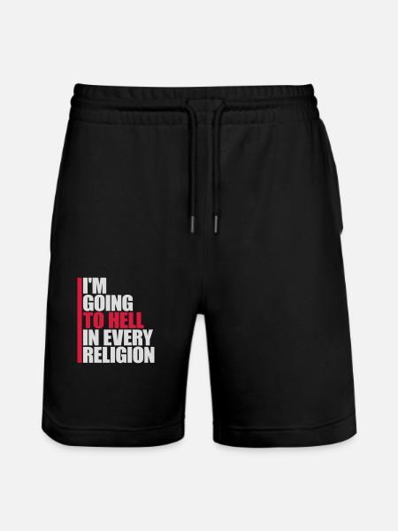 in going to hell - Stanley/Stella Trainer Unisex Organic Jogging Shorts - black
