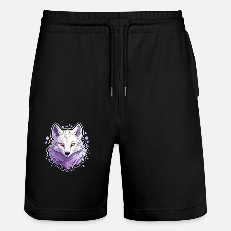 Wolf Anime - Stanley/Stella Unisex Bio Joggingshorts Trainer  - Schwarz