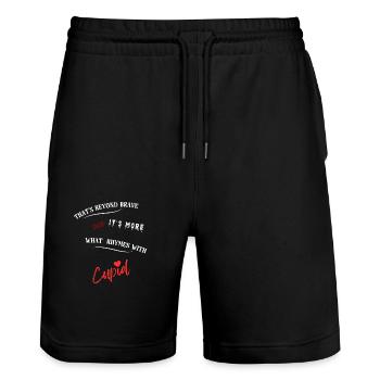 That's beyond brave its more what rhymes with Cup. - Stanley/Stella Unisex Bio Joggingshorts Trainer  - Schwarz - Vorne - Nik (191cm) & Marisol (170cm)