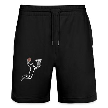 Basketballspieler Basketball - Stanley/Stella Unisex Bio Joggingshorts Trainer  - Schwarz - Vorne - Nik (191cm) & Marisol (170cm)