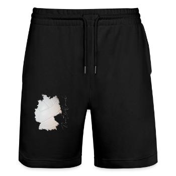 Germany Map Framed Real Volleyball EN - Stanley/Stella Trainer Unisex Organic Jogging Shorts - black - Front - Nik (191cm) & Marisol (170cm)