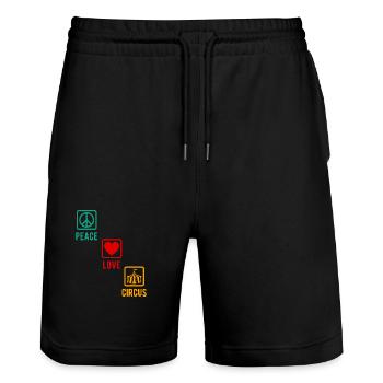 Circus Peace Love Circus Circus Performer Gift - Stanley/Stella Unisex Bio Joggingshorts Trainer  - Schwarz - Vorne - Nik (191cm) & Marisol (170cm)
