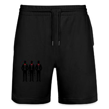 Groom Team - Stanley/Stella Trainer Unisex Organic Jogging Shorts - black - Front - Nik (191cm) & Marisol (170cm)