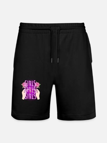 Woman power, neon - Stanley/Stella Trainer Unisex Organic Jogging Shorts - black