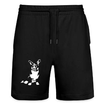 Welsh Corgi "Black Edition" - Short de jogging bio TRAINER Stanley/Stella unisexe - noir - Devant - Nik (191cm) & Marisol (170cm)