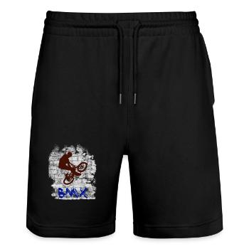 BMX 2 - Stanley/Stella Trainer Unisex Organic Jogging Shorts - black - Front - Nik (191cm) & Marisol (170cm)