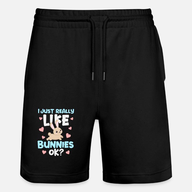 Rabbit Rabbit - Stanley/Stella Trainer Unisex Organic Jogging Shorts - black