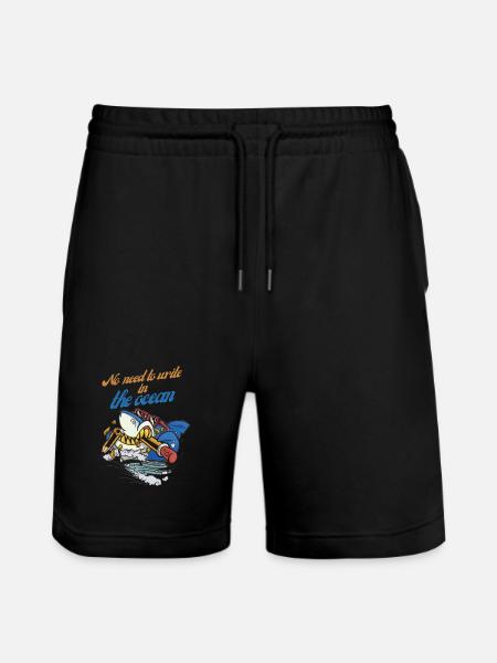 Pencil shark in ocean adventure - Stanley/Stella Trainer Unisex Organic Jogging Shorts - black