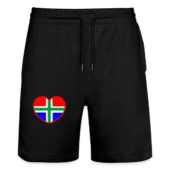 Das wahre Herz von Groningsevlag Groningen - Stanley/Stella Unisex Bio Joggingshorts Trainer  - Schwarz - Vorne - Nik (191cm) & Marisol (170cm)