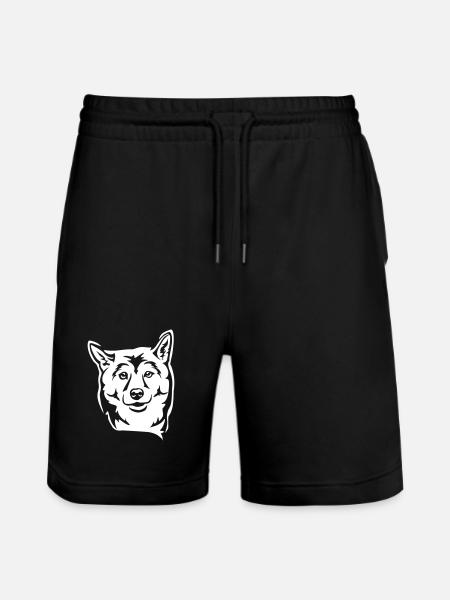 Shiba Kopf "Black Edition" - Stanley/Stella Unisex Bio Joggingshorts Trainer - Schwarz