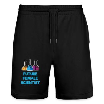 Futures femmes scientifiques - Short de jogging bio TRAINER Stanley/Stella unisexe - noir - Devant - Nik (191cm) & Marisol (170cm)