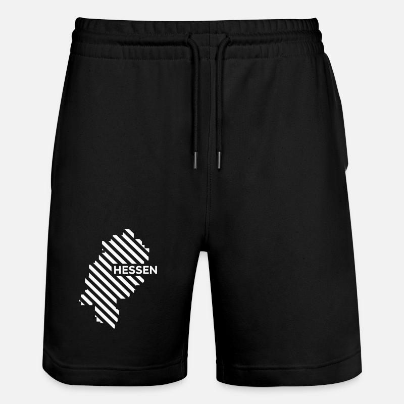 Hessen Karte - Stanley/Stella Unisex Bio Joggingshorts Trainer  - Schwarz