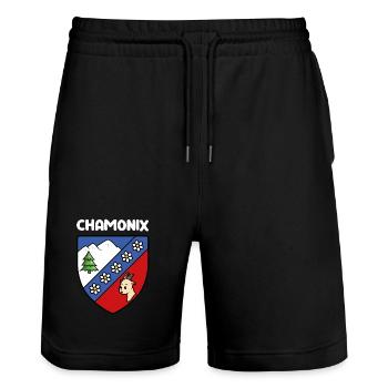 Drapeau Mignon Chamonix Mont Blanc Haute Savoie - Short de jogging bio TRAINER Stanley/Stella unisexe - noir - Devant - Nik (191cm) & Marisol (170cm)