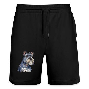 Schnauzer - Stanley/Stella Unisex Bio Joggingshorts Trainer  - Schwarz - Vorne - Nik (191cm) & Marisol (170cm)