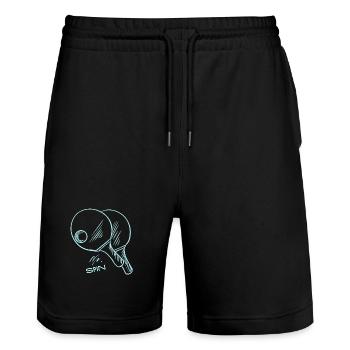 pagaie - Short de jogging bio TRAINER Stanley/Stella unisexe - noir - Devant - Nik (191cm) & Marisol (170cm)
