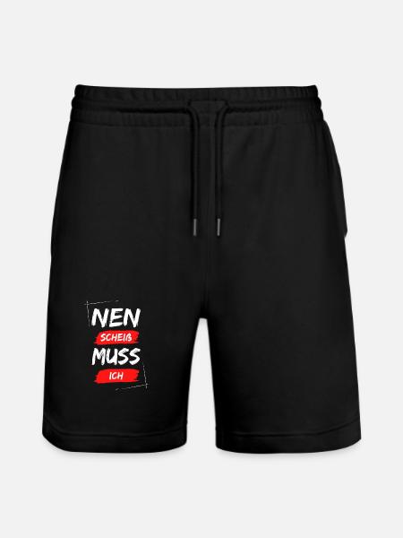 Nen scheiß muss ich - Stanley/Stella Unisex Bio Joggingshorts Trainer - Schwarz